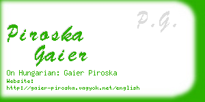 piroska gaier business card